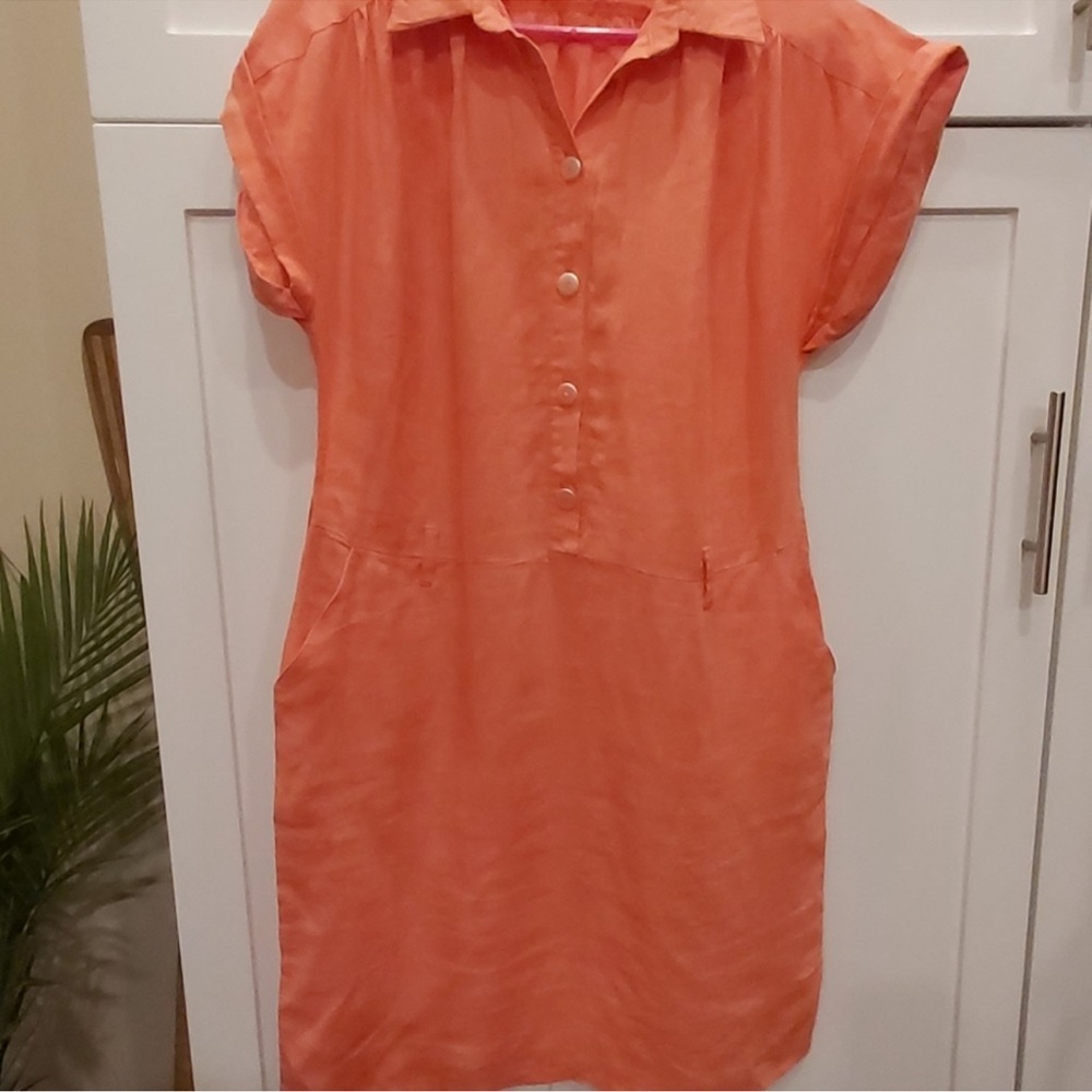 Orange linen Dress